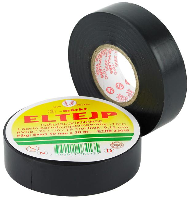 Bilde av Elektrotape 19mmx20m Sort