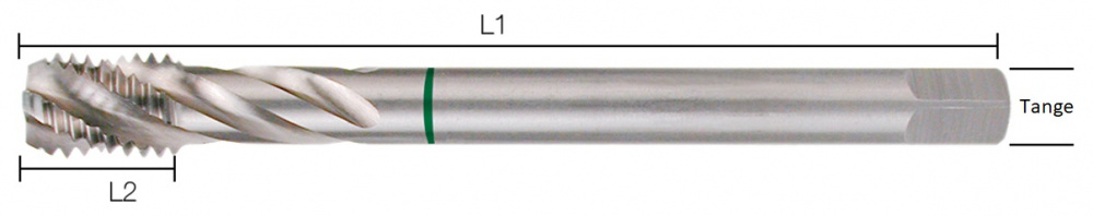 Bilde av Maskintapp HSS 5% Co DIN376 fra M12, bunnhull